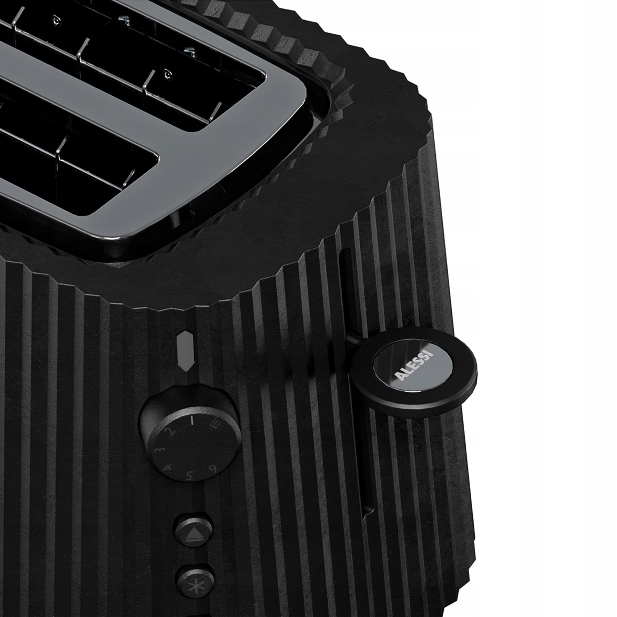 ALESSI Plissé Design Toaster 850W Black Six Levels Care Packaging status original