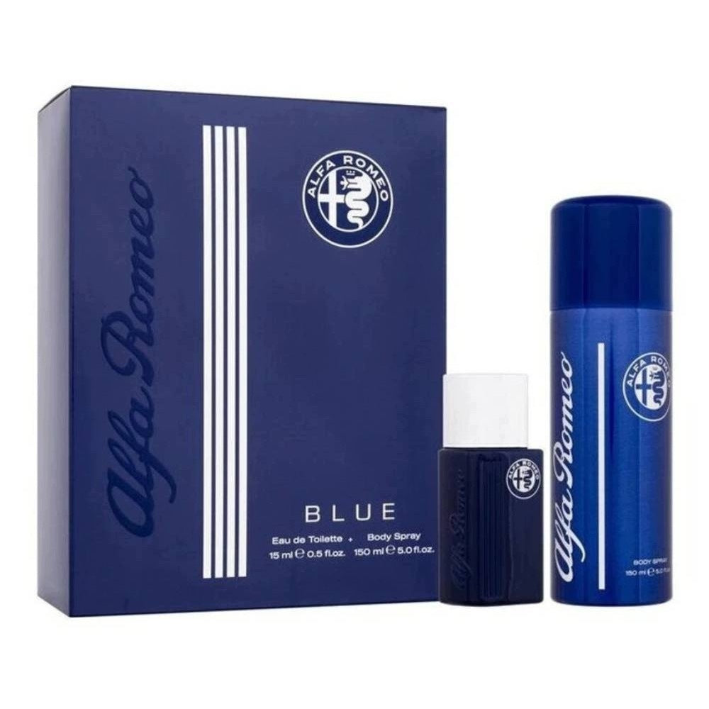 ALFA ROMEO Blue set eau de toilette spray 15ml + perfumed spray for