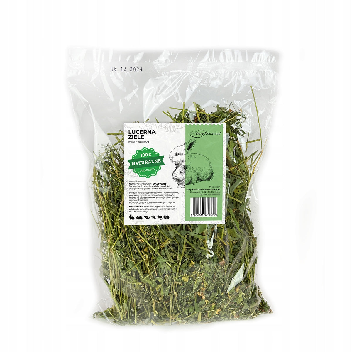 ALFALFA HERB NATURAL HERBS FOR RABBIT HAMSTER RODENT DELICACY 100G EAN (GTIN) 5904441663303