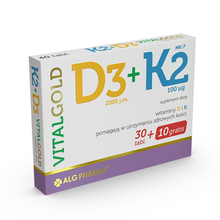 ALG Pharma Vitalgold Vitamin D3+K2 30 tablets+10 freebie
