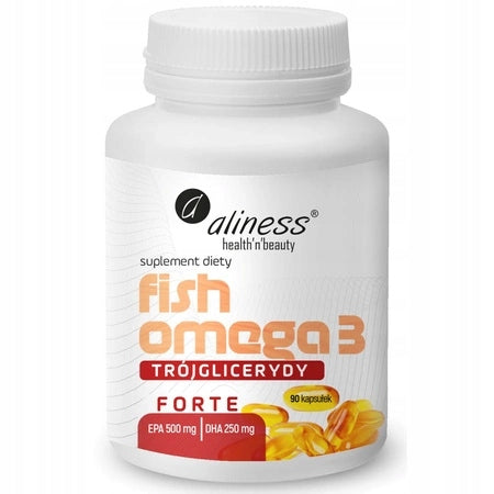 ALINESS FISH OMEGA 3 FORTE Triglycerides EPA DHA 500/250 HEART BRAIN 90 kaps Packaging status original