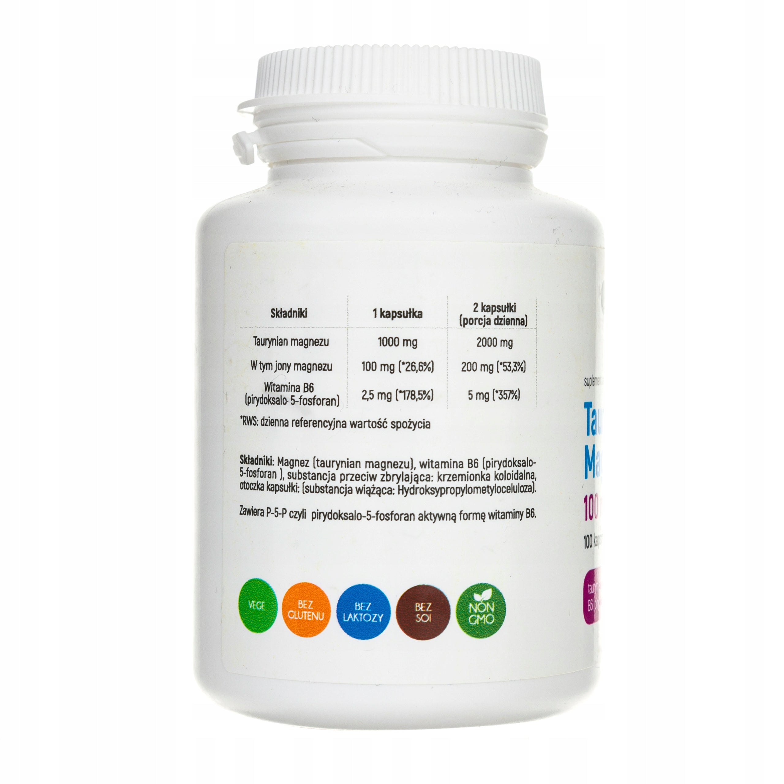 ALINESS MAGNESIUM TAURATE 100mg B6 - 100 kaps Expiration date at least six months from the date of purchase