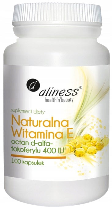 ALINESS Natural Vitamin E 400 IU YOUTH aging processes SKIN 2x100 k Brand Aliness