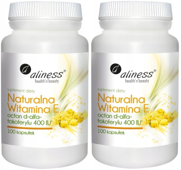 ALINESS Natural Vitamin E 400 IU YOUTH aging processes SKIN 2x100 k