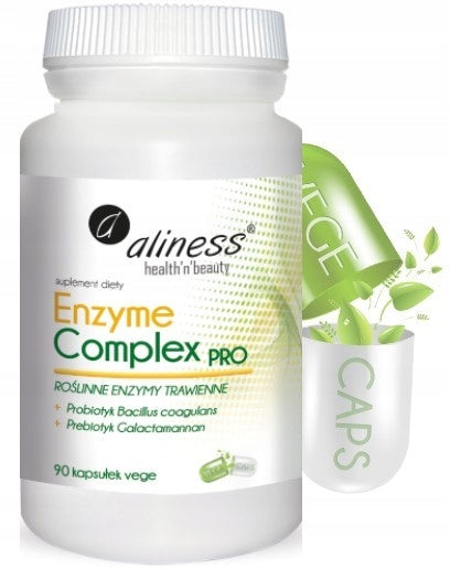 ALINESS VEGE Vegetable DIGESTIVE ENZYMES Multi Complex PRO 90caps Manufacturer code Medica line Enzymy Trawienne Probiotyk
