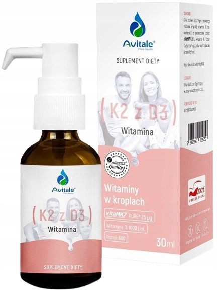 ALINESS VITAMIN K2 MK-7 + D3 1000 IU 30ML NATURAL DROPS Muscle Bone