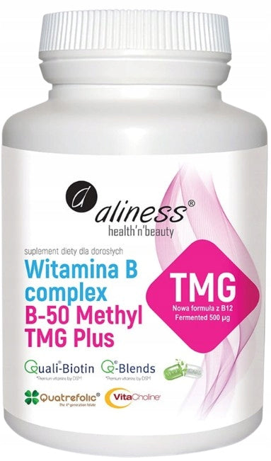 ALINESS Vitamin B-50 Methyl TMG Plus methylated complex 2x100 capsules Medical device no