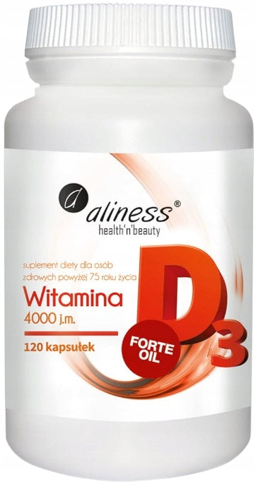 ALINESS Vitamin D3 Forte 4000 IU natural lanolin IMMUNITY 2x120caps Medical device no