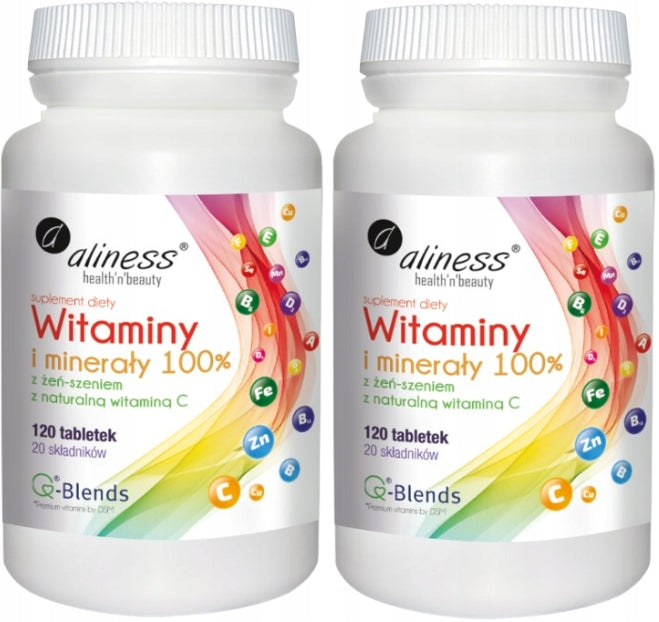 ALINESS Vitamins and minerals 100% COMPLEX MULTIVITAMIN 2x120 tablets