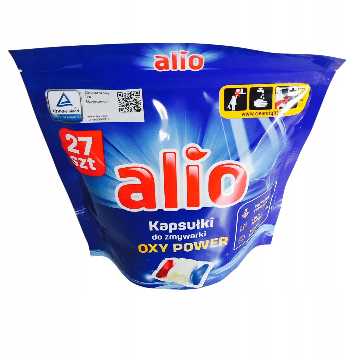 ALIO OXY Power Dishwasher Capsules in Soluble Film Tablet 27 Pieces