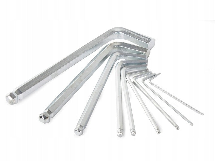 ALLEN WRENCH SET 9 pieces Hex 1.5 10 mm with Ball Tip Steel Brand no brand