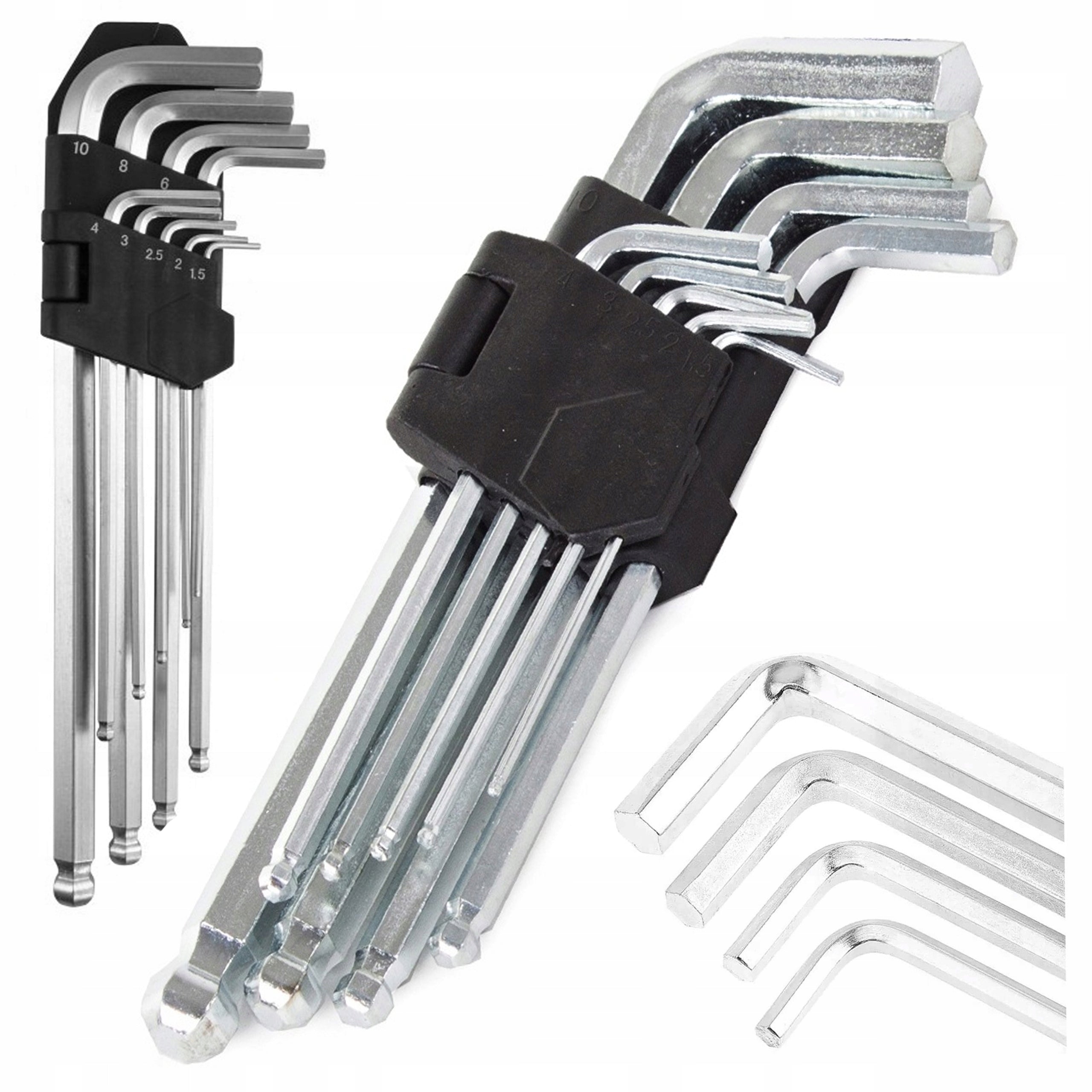 ALLEN WRENCH SET 9 pieces Hex 1.5 10 mm with Ball Tip Steel
