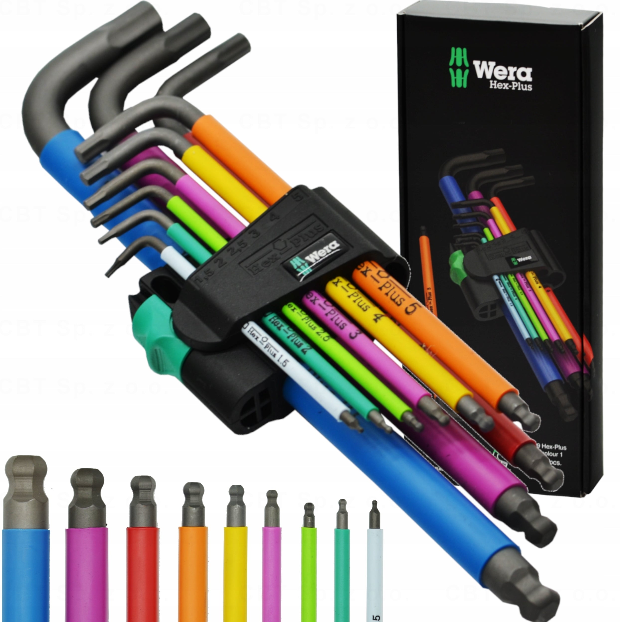 ALLEN WRENCH SET WITH BALL 1,5-10MM HEX-PLUS WERA MULTICOLOUR