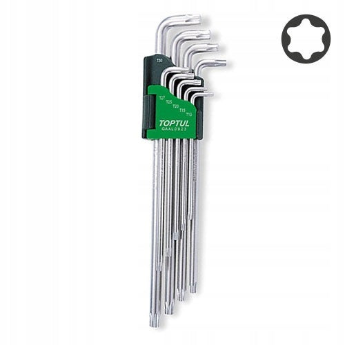 ALLEN WRENCHES TORX EXTRA LONG T10-T50 9pcs SET TOPTUL GAAL0923
