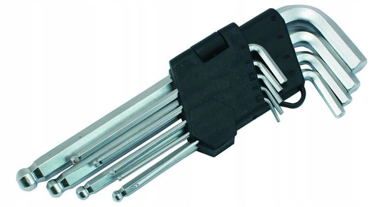 ALLEN WRENCHES WITH SPHERICAL TIPS 1.5-10MM Chrome set of 9 pieces Beast Key type hex key