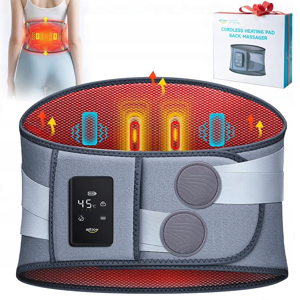 ALLJOY Portable Heating Massage Belt with Lumbar Support & Touch Control