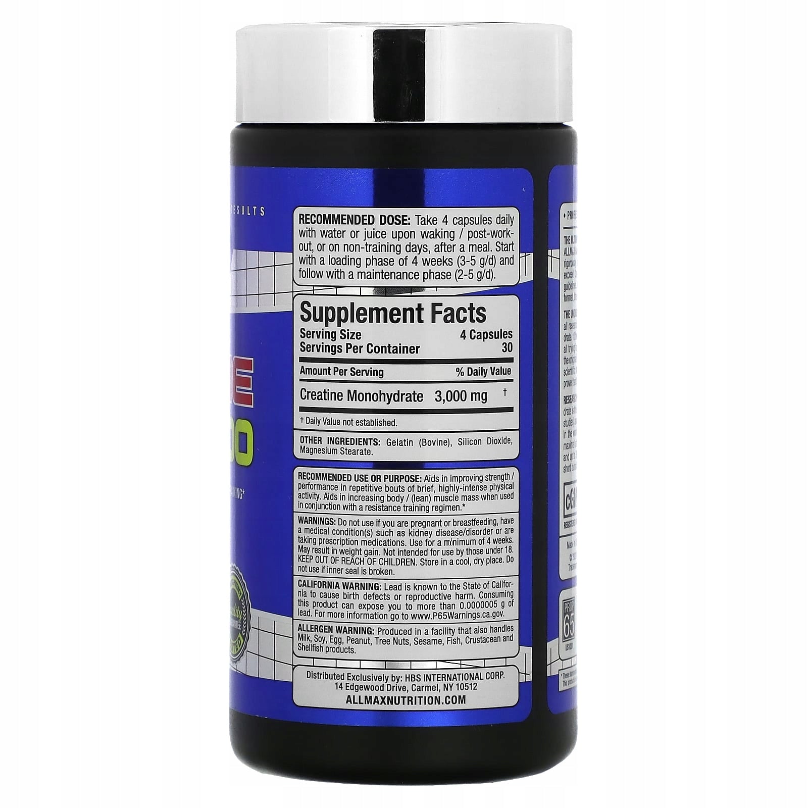 ALLMAX, Creatine 3000, 120 capsules Expiration date at least 3 months from the date of purchase