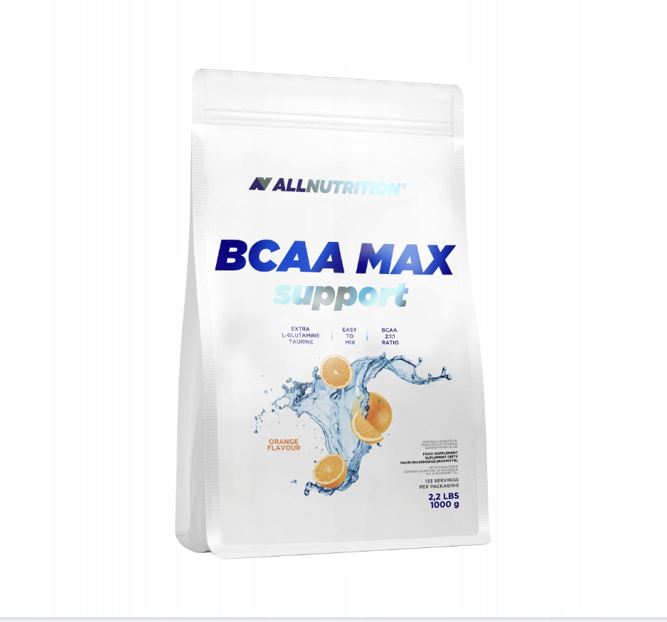 ALLNUTRITION BCAA MAX SUPPORT 1000 g ORANGE AMINO ACIDS REGENERATION STRENGTH