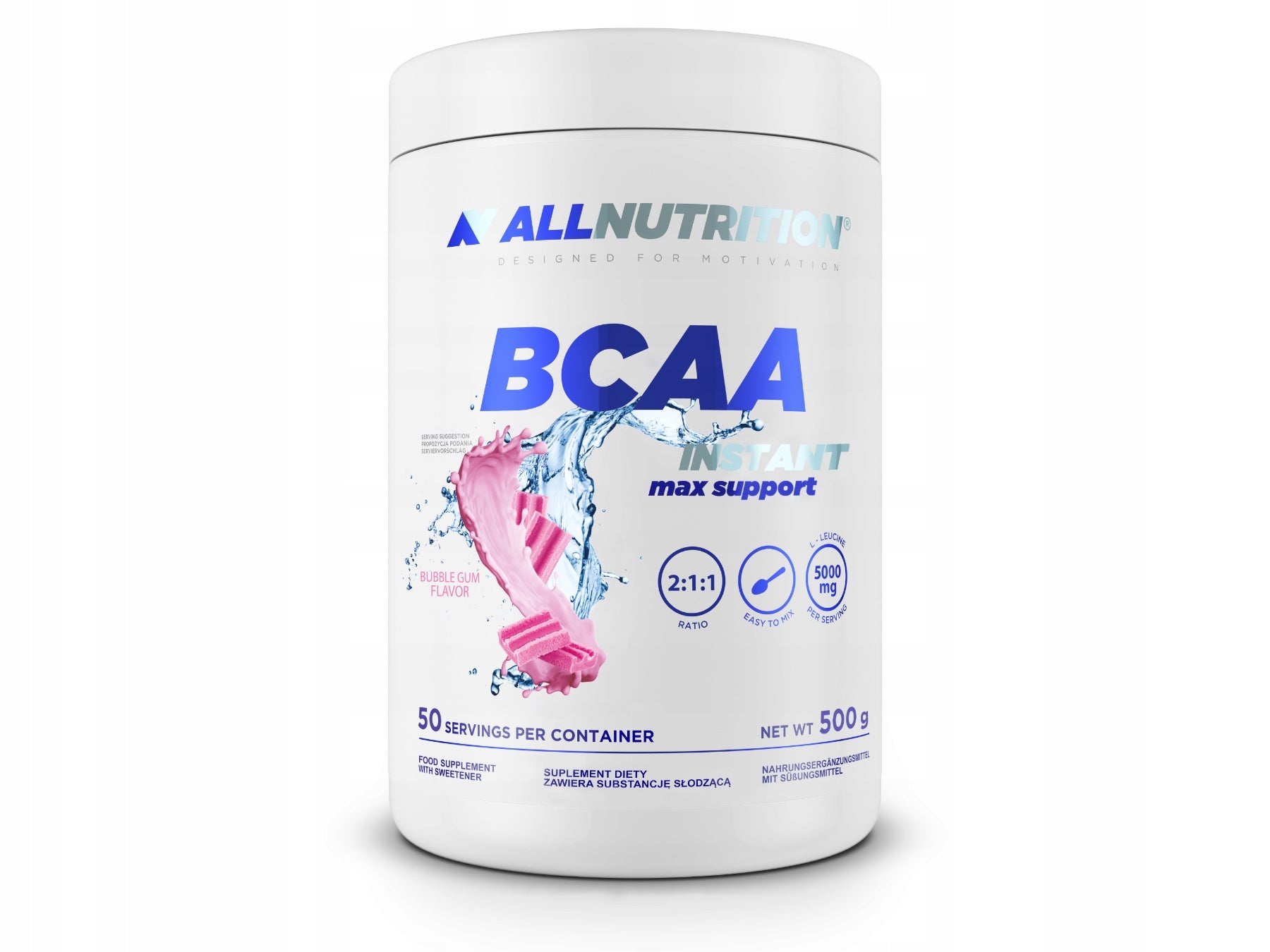 ALLNUTRITION BCAA MAX SUPPORT INSTANT 500g BUBBLE GUM AMINO ACIDS ENERGY