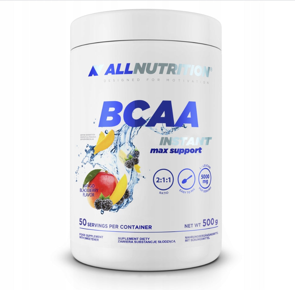ALLNUTRITION BCAA MAX SUPPORT INSTANT 500g MANGO BLACKBERRY AMINO ACIDS MUSCLES