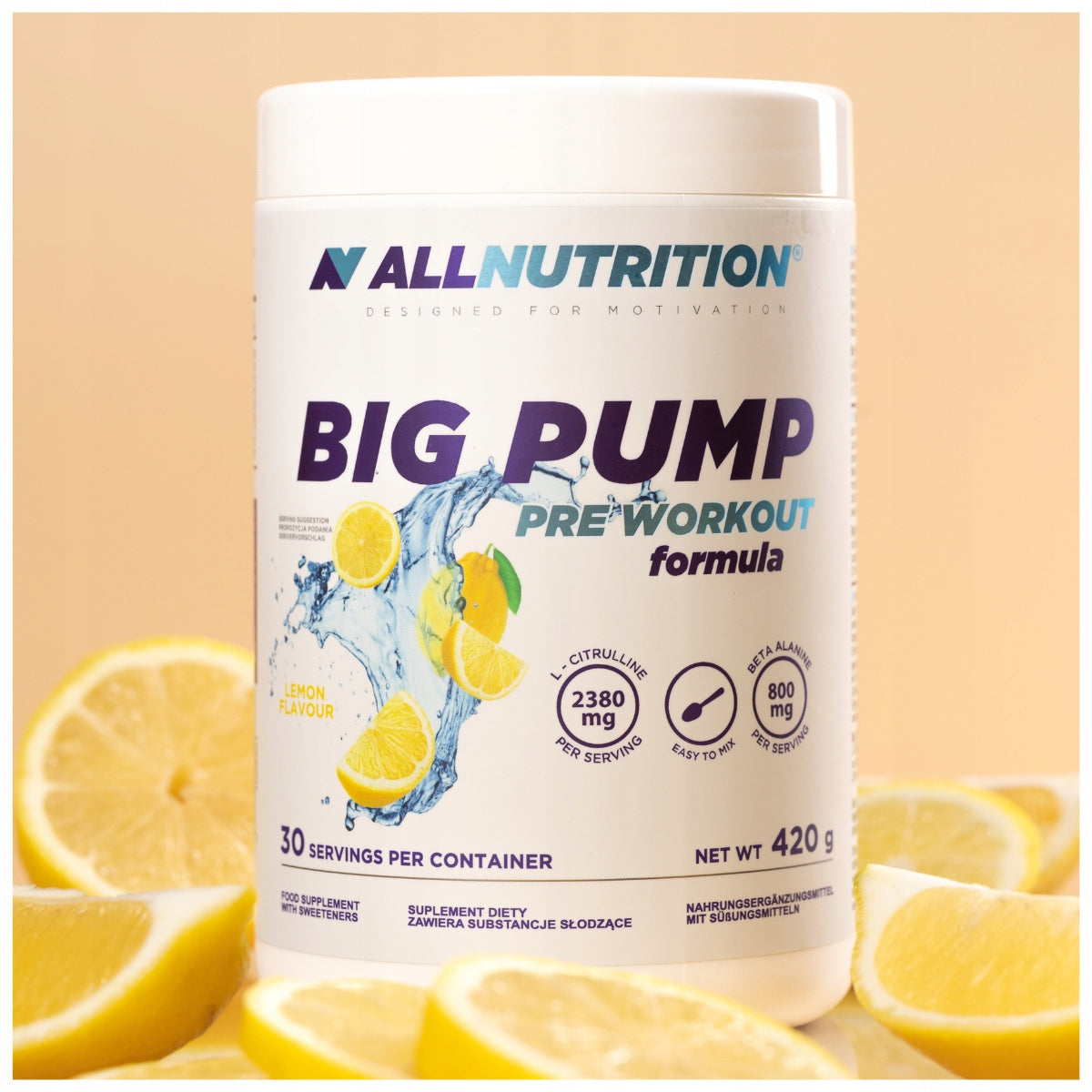 ALLNUTRITION BIG PUMP PRE WORKOUT 420G LEMON STIMULATION PRE-WORKOUT EAN (GTIN) 5902837744643