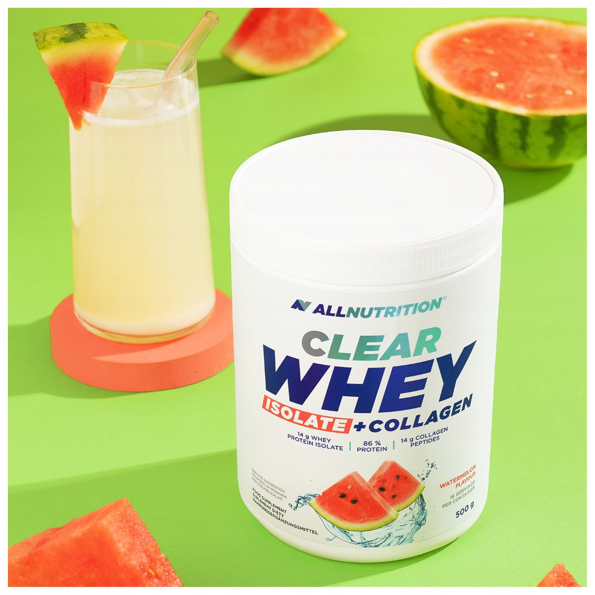 ALLNUTRITION CLEAR WHEY ISOLATE + COLLAGEN 500G WATERMELON Packaging status original