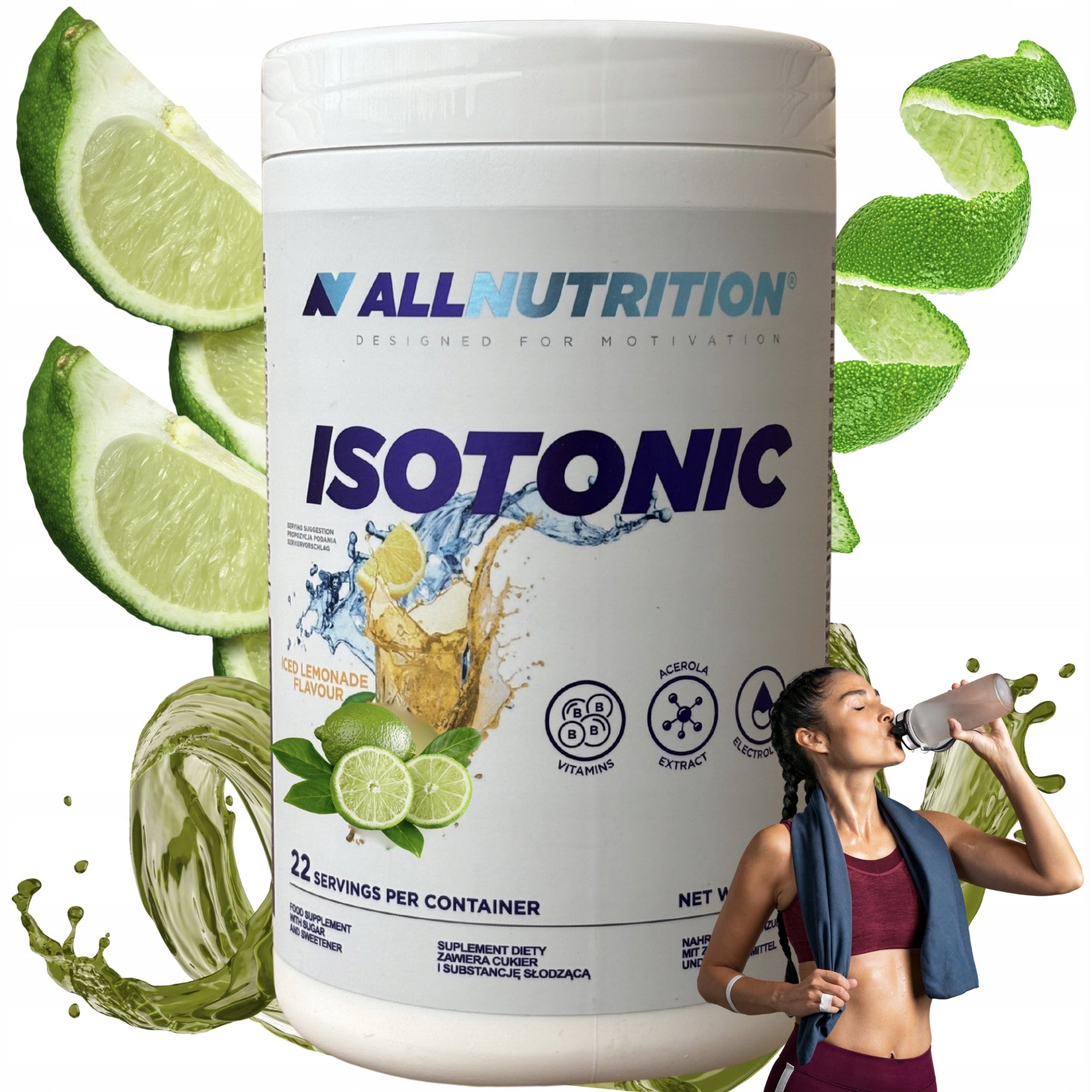 ALLNUTRITION Isotonic 700g lime electrolytes vitamin hydration