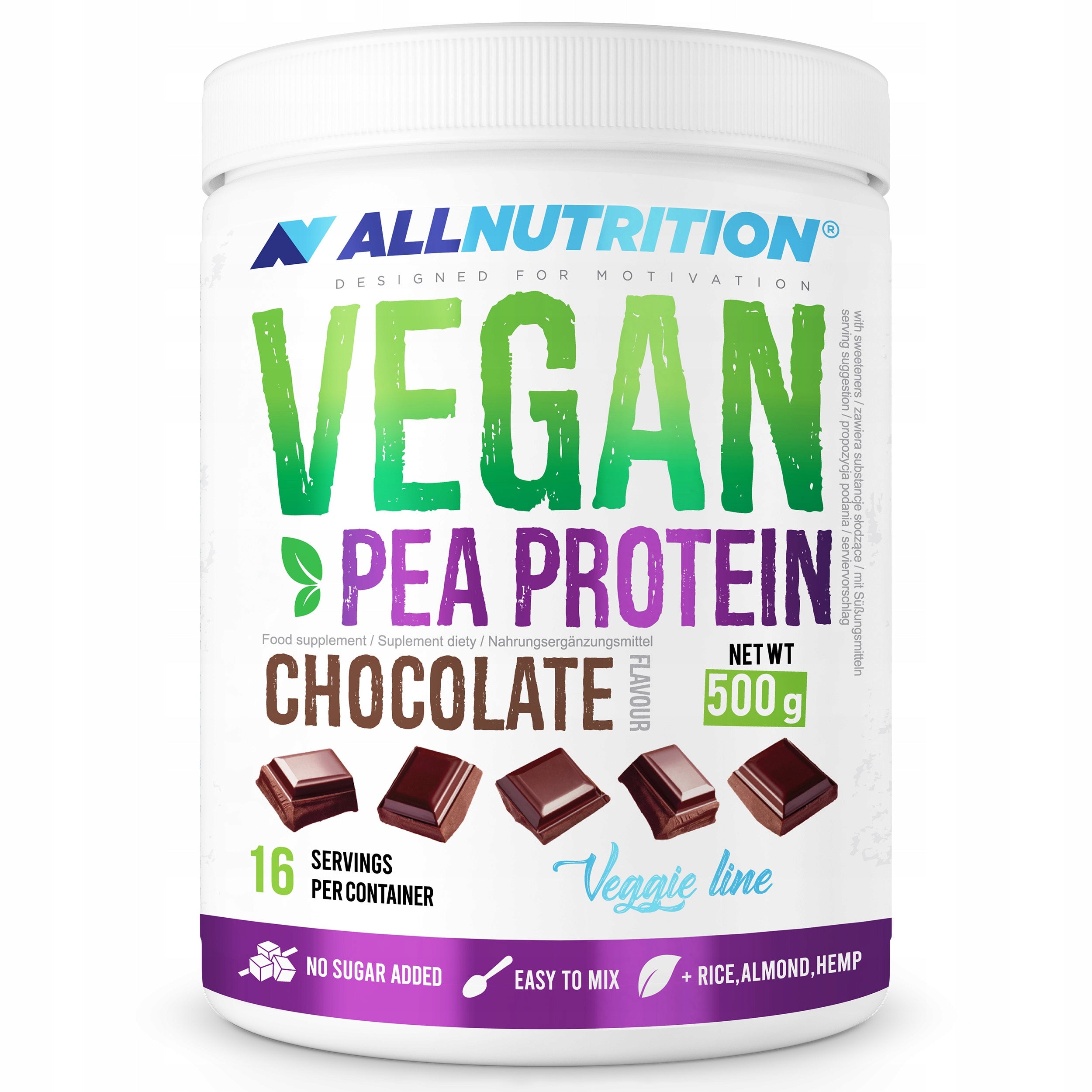 ALLNUTRITION VEGAN PEA PROTEIN 500G PEA PROTEIN VEGAN CHOCOLATE