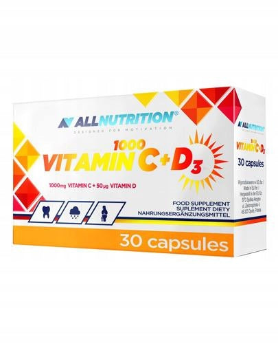 ALLNUTRITION Vitamin C 1000 + D3 - 30 caps. Brand Allnutrition
