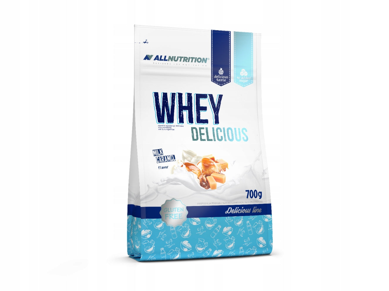 ALLNUTRITION WHEY DELICIOUS PROTEIN 700g MILK CARAMEL PROTEIN WPC WPI MASS