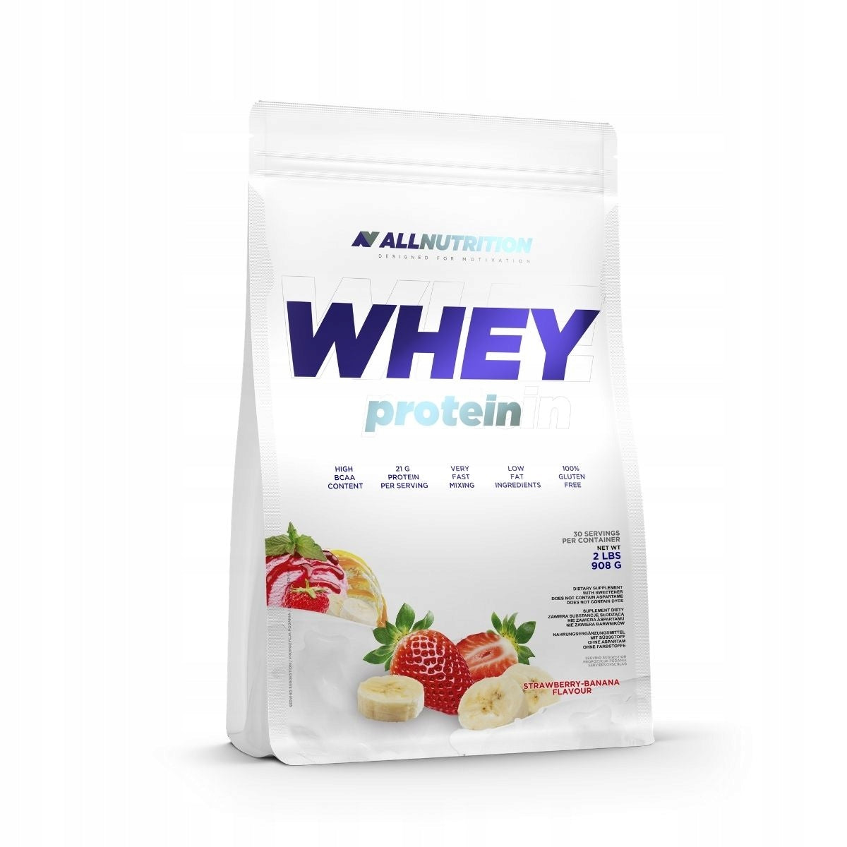 ALLNUTRITION WHEY PROTEIN 908g PROTEIN WPC BANANA-STRAWBERRY MASS MUSCLE STRENGTH