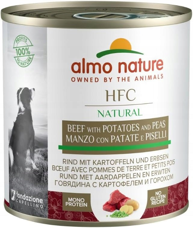 ALMO NATURE HFC WET DOG FOOD 290G BEEF WITH POTATOES PEAS