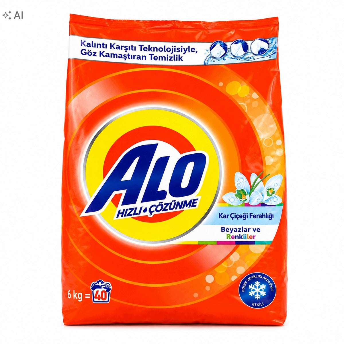 ALO Washing Powder 6 kg Universal Snowdrop Flower Intense Scent