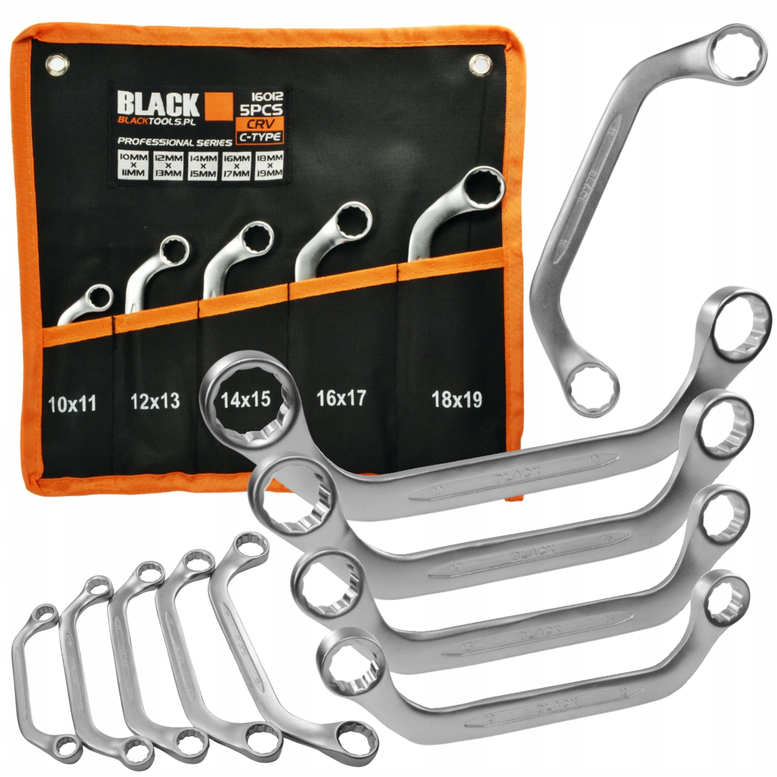 ALTERNATOR EYE WRENCHES TYPE C 10-19mm BENT BLACK