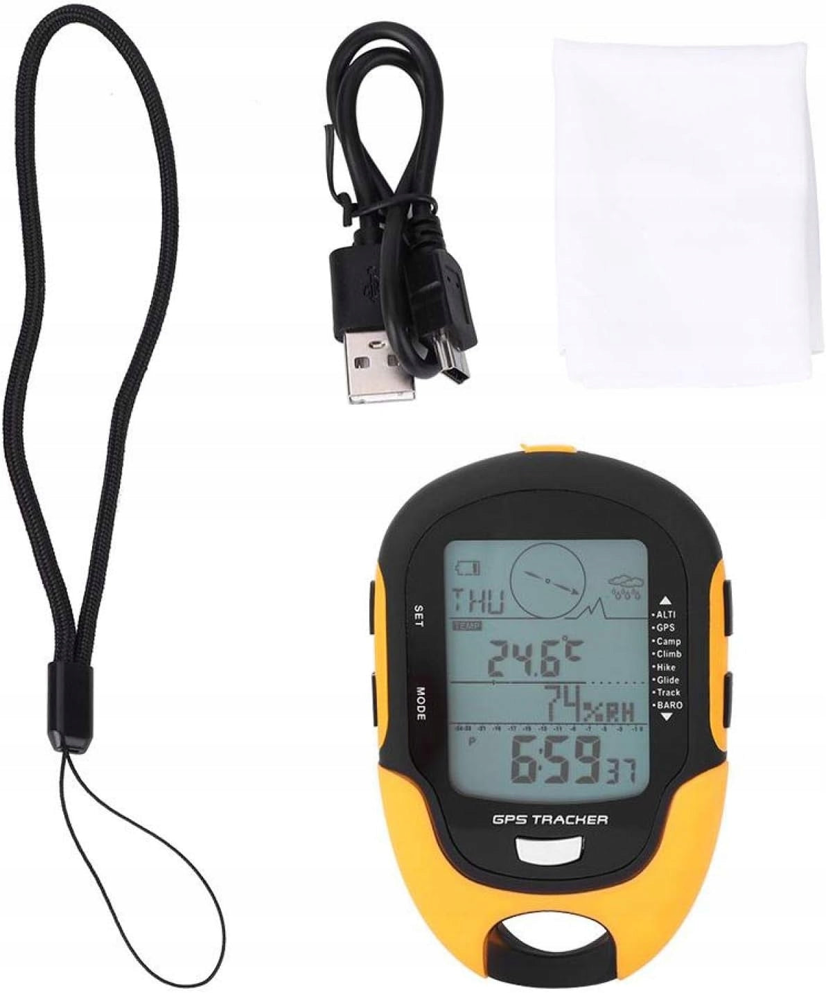 ALTIMETER BAROMETER MANUAL MULTIFUNCTIONAL RECEIVER GPS AND BEIDOU Product weight with unit packaging 0.13 kg