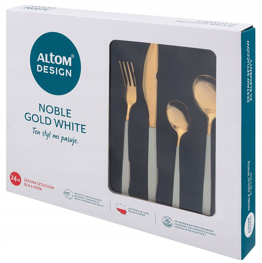 Altom Noble Gold White stalo įrankių rinkinys, 24 vnt