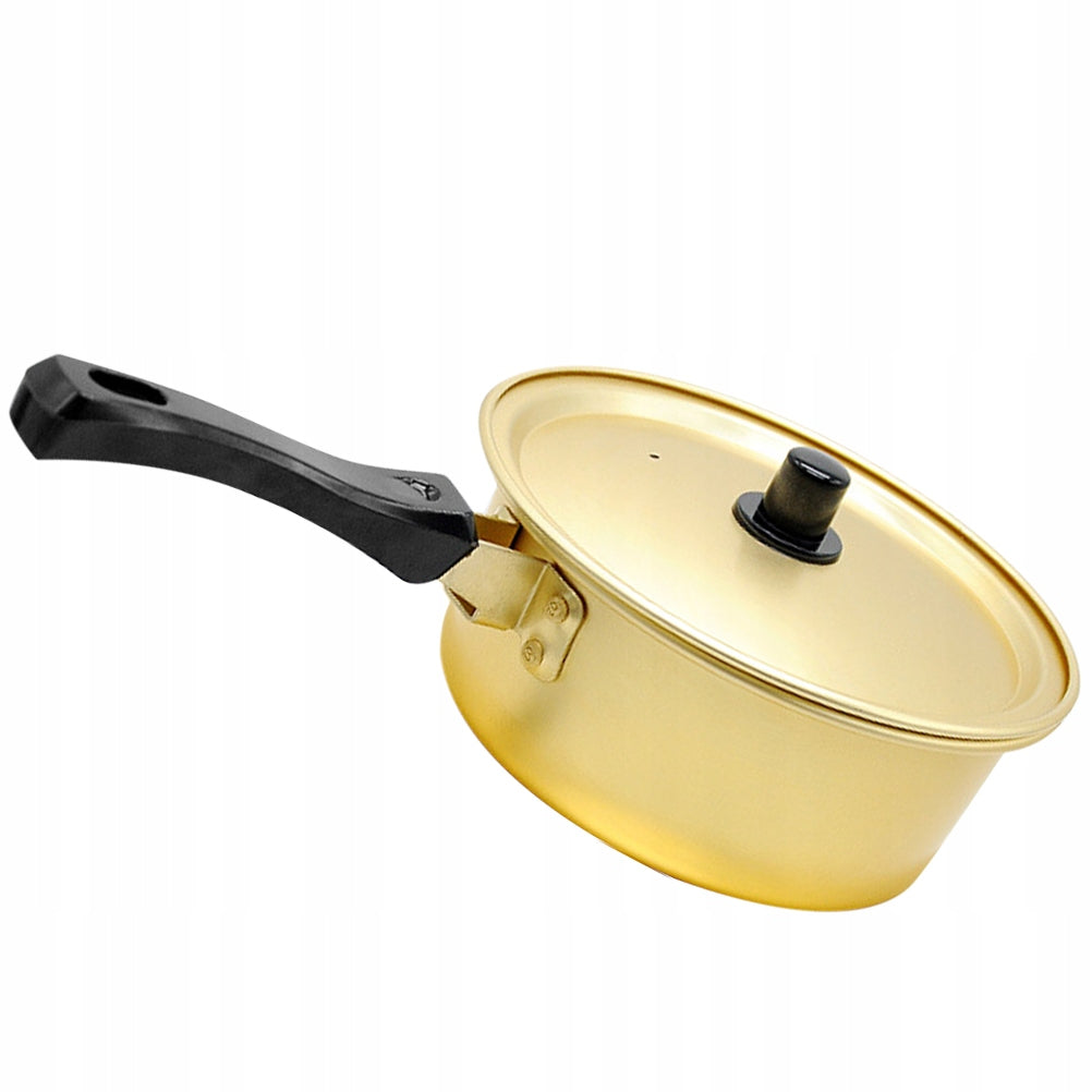 ALUMINIOWY GARNEK DO ZUPY Z POKRYWKĄ ZŁOTY DO KUCHNI Dominant color gold