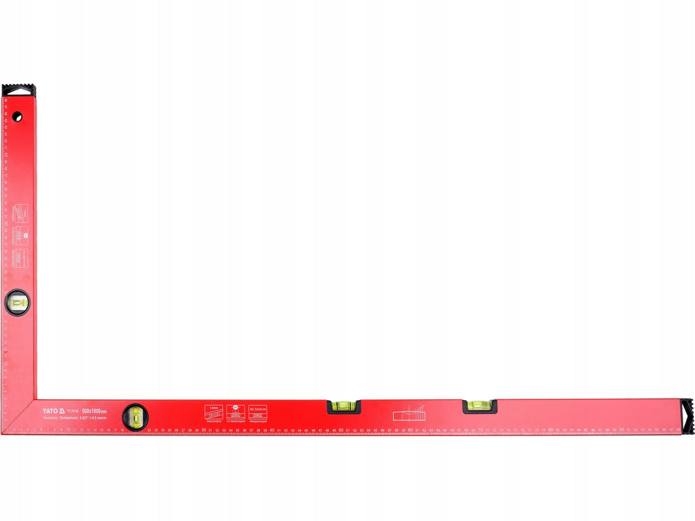 ALUMINIUM ANGLE 1000X500MM LIGHTWEIGHT READABLE 4 LIBELLE ACCURACY 0,5mm/m Packaging status original