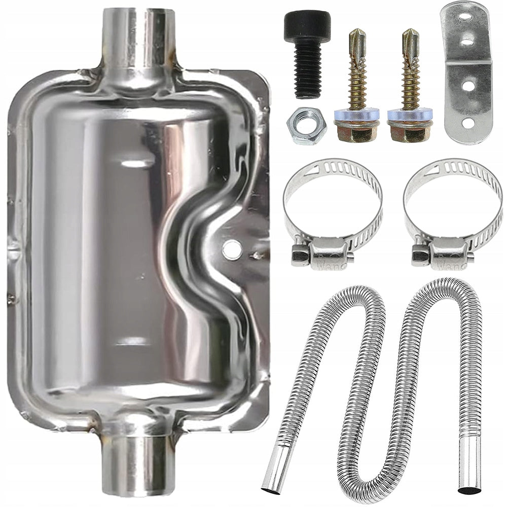 ALUMINIUM EXHAUST PIPE WITH SILENCER FOR GENERATOR PARKING HEATING Packaging status original