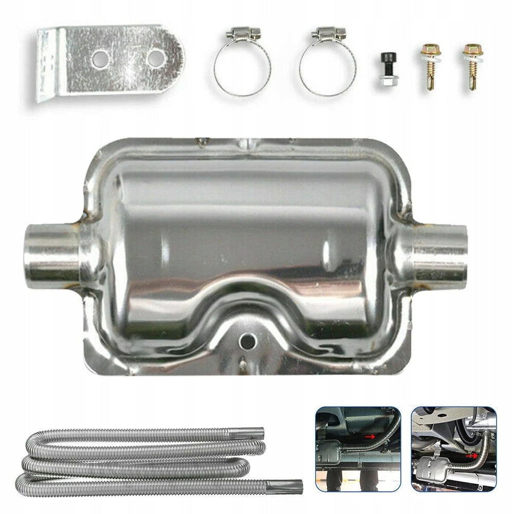 ALUMINIUM EXHAUST PIPE WITH SILENCER FOR GENERATOR PARKING HEATING