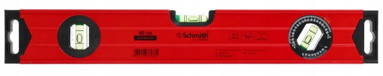 ALUMINIUM LEVEL 40cm 3 LIBELS ANGLE ADJUSTMENT SCHMITH EAN (GTIN) 5902004769882
