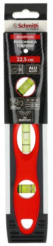ALUMINIUM LEVEL SMALL 22,5cm 3 LIBELLE WITH MAGNET TORPEDO SCHMITH EAN (GTIN) 5902004770031