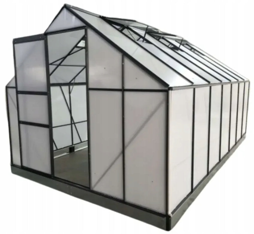 ALUMINIUM POLYCARBONATE GREENHOUSE 4 mm – 11 m² BLACK Manufacturer code 85955