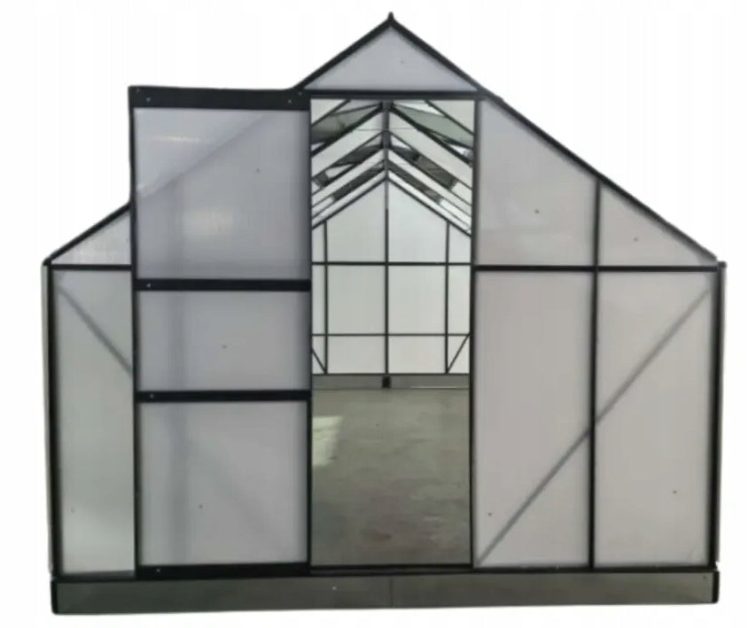 ALUMINIUM POLYCARBONATE GREENHOUSE 4 mm – 11 m² GREEN Product height 2.05 cm