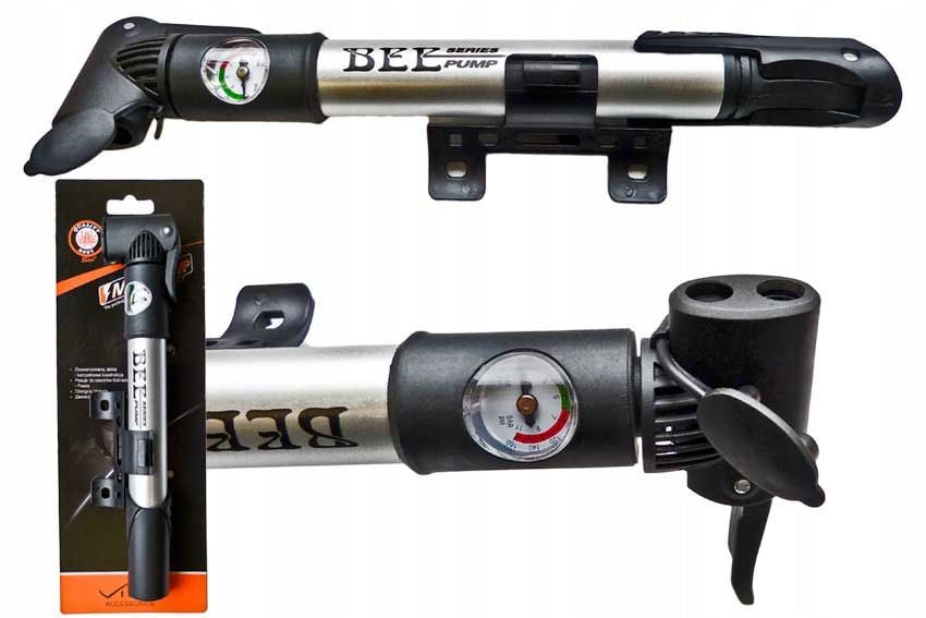ALUMINIUM PUMP BEE ZF-021B WITH PRESSURE GAUGE 28 cm Color gray