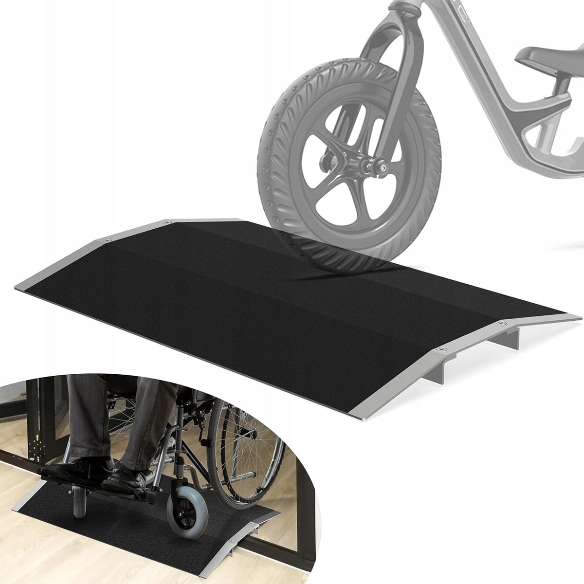 ALUMINIUM RAMP THRESHOLD 70CM 300KG TROLLEYS BICYCLES PALLETS WAREHOUSE INRUN