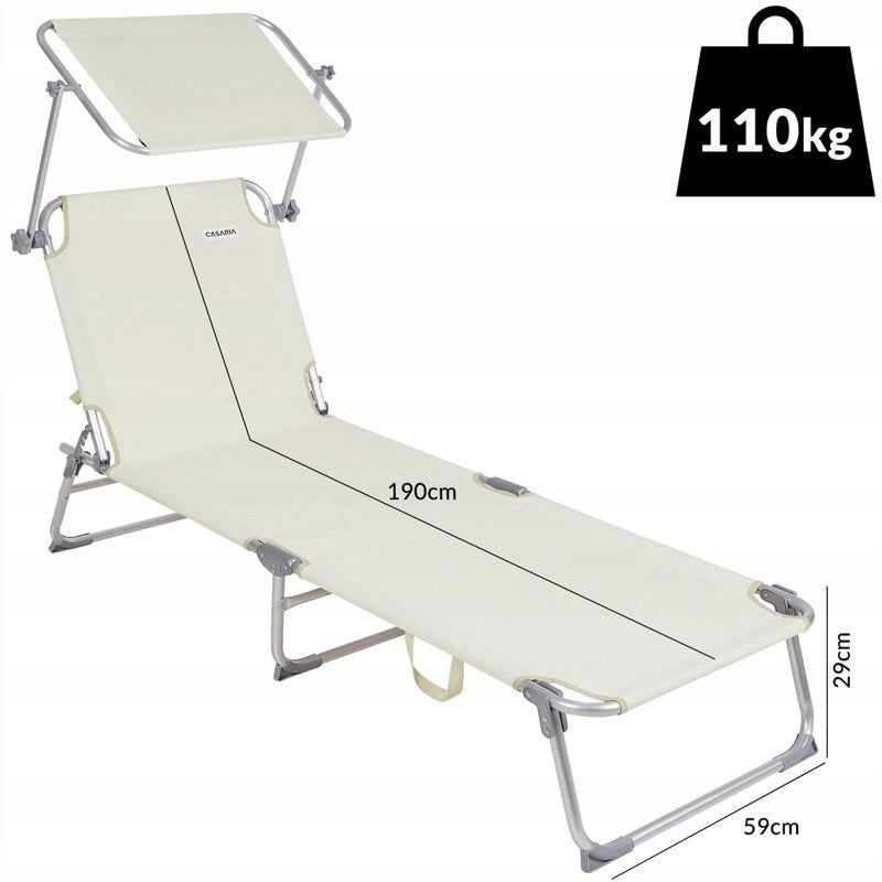 ALUMINIUM SUN LOUNGER WITH ROOF ADJUSTMENT Kind sunbed