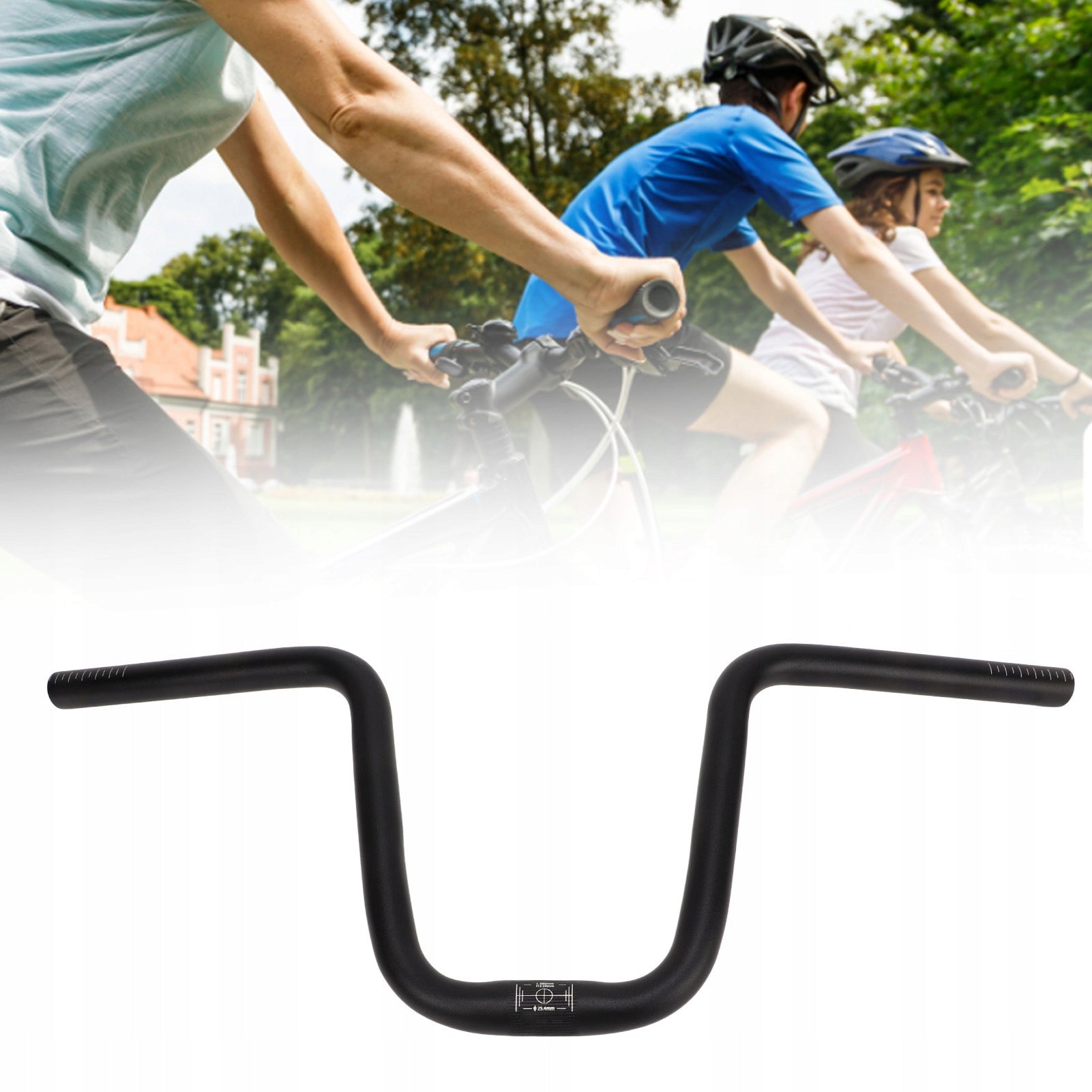 ALUMINUM ALLOY BICYCLE HANDLEBAR 580X210 MM PIPE DIAMETER 25,4 CM