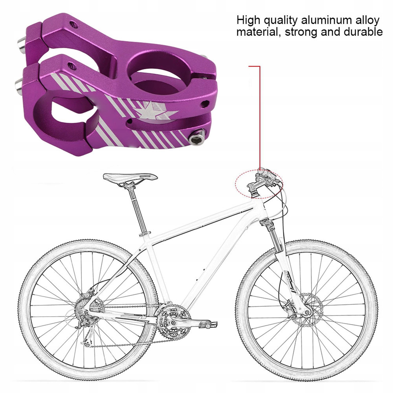ALUMINUM ALLOY BRIDGE HANDLEBAR BRACKET 31,8MM PURPLE Brand no brand