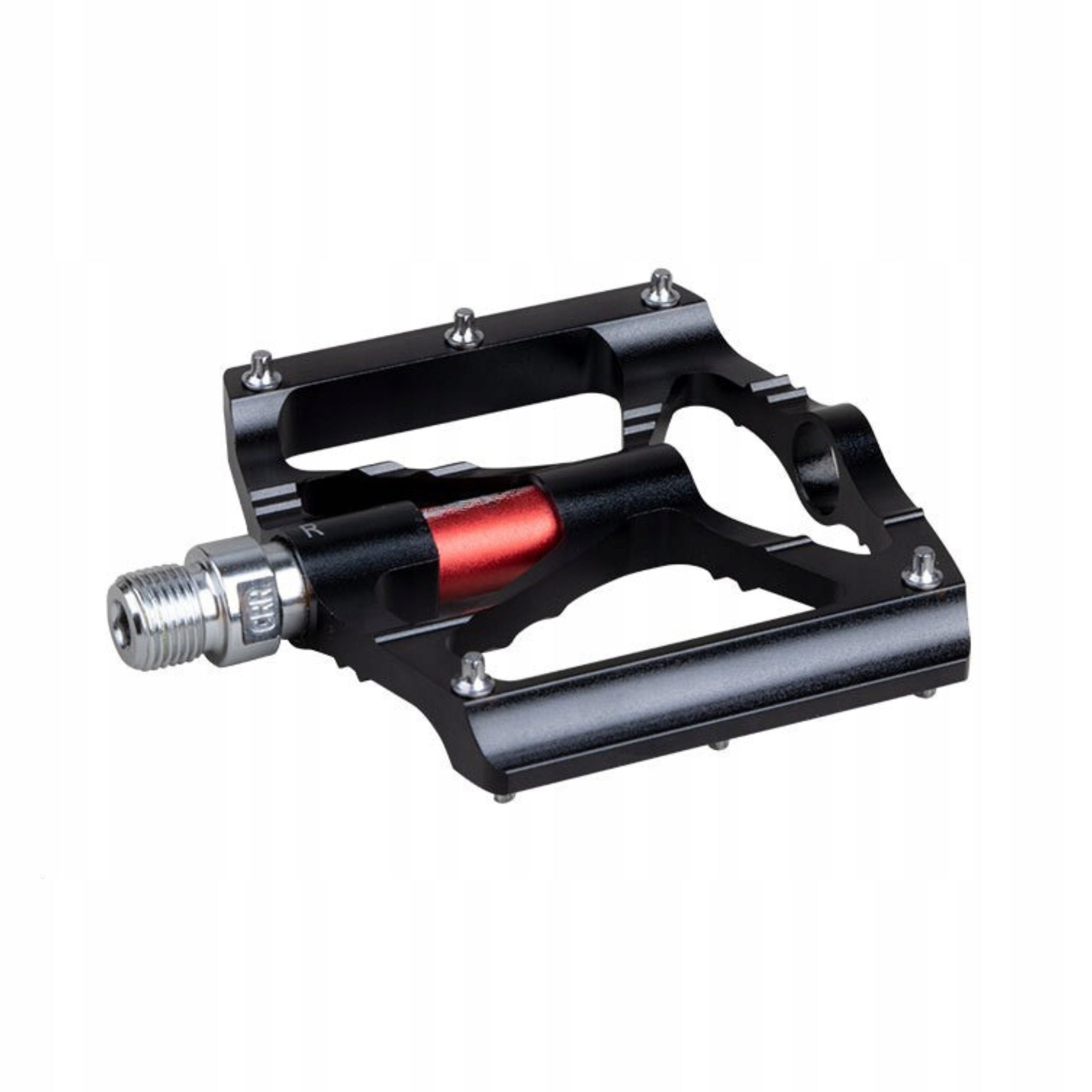 ALUMINUM BICYCLE PEDALS FOR BIKE PEDAL SET 2PCS BLACK Model Gearox PEDAŁY DO ROWERU ALUMINIOWE CZARNO-CZERWONE